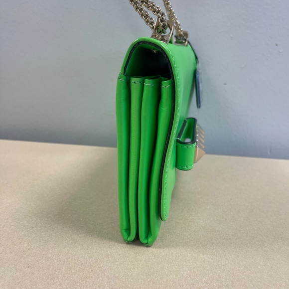 Valentino Garavani Va Va Voom Rockstud Clutch Shoulder Bag-Neon Green - Preowned - Picture 12 of 16